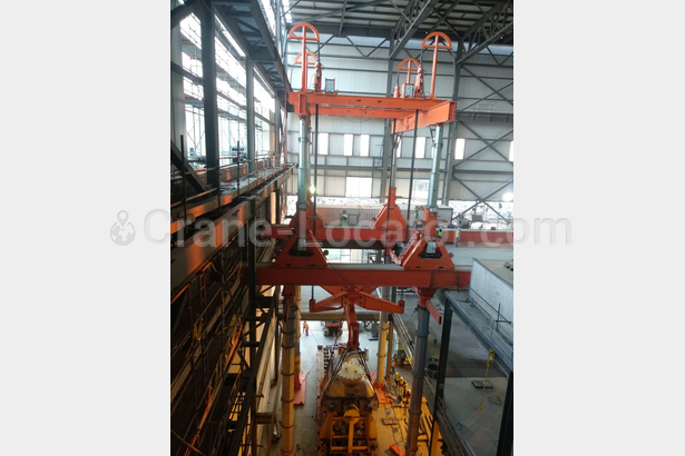 installing process at Cairo west power plant on Egypt using the strand jack Gantry system