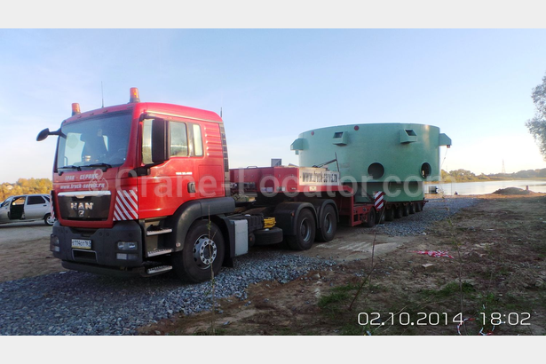 Transportation of service platform for NPP, weight 63 tons