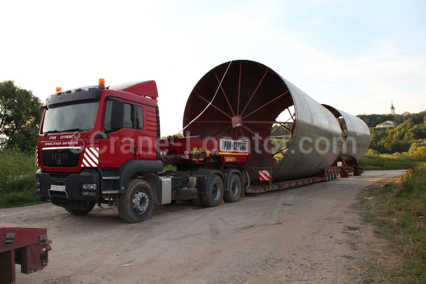 Delivery of sections of the largest  in Europe rotary kiln